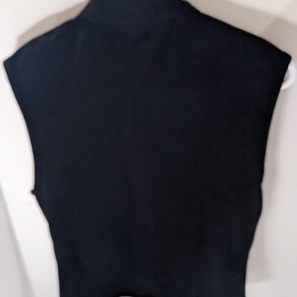 Polaris women's black zippered high neck sweater vest size medium USA - Picture 2 of 8